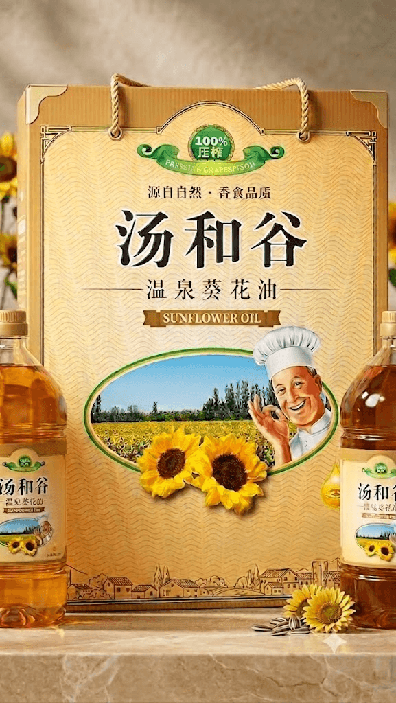 汤和谷温泉葵花油产品渲染图
